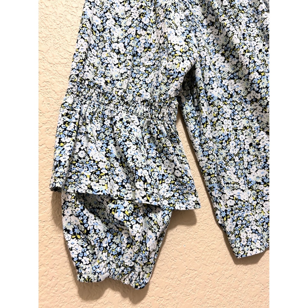 Lauren Ralph Lauren 1X Floral Off Shoulder Ruffle Blouse Blue Boho Cottagecore - Picture 8 of 10